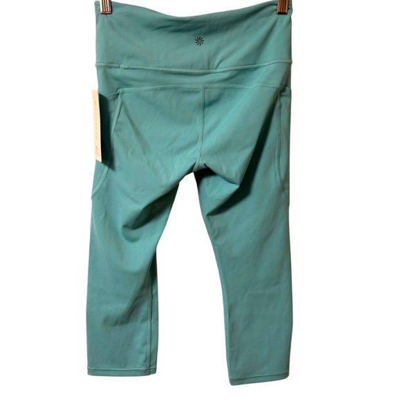 ATHLETA Ultimate Stash II Capri in Aqua Blue Leggings Womens Small Turquoise - Picture 3 of 9
